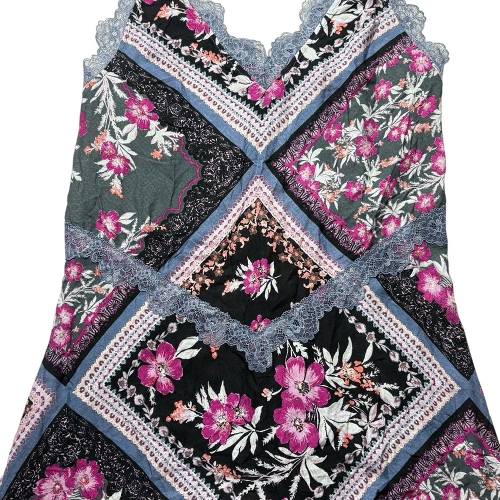 NWT Free People Intimately Stevie Printed Maxi Slip Dress Size S Graphite Combo - Picture 6 of 13
